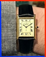 VINTAGE 1975 CARTIER TANK PRE-MUST GENTS 18K 23mm BANHADO A OURO, VENTO MANUAL! comprar usado  Brasil 