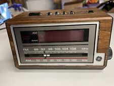 Vintage GE General Electric AM FM Radio Alarm Clock 7-4601A Woodgrain WORKS, used for sale  Shipping to South Africa