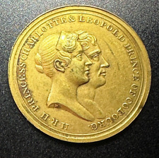 Medalha em relevo Princesa Carlota e Leopoldo Príncipe de Coburgo. 38,8 mm x 1,2 mm comprar usado  Enviando para Brazil