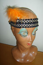 Black orange headband for sale  LONDON