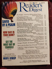 Readers Digest March 1988 Meryl Streep Erma Bombeck Georgia O'keeffe for sale  Shipping to South Africa