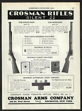 ESCASO ANUNCIO COMERCIAL 1930 para CROSMAN ARMS CO. RIFLES DE AIRE SILENCIOSOS .22 ~ ROCHESTER, NUEVO Y AÑO segunda mano  Embacar hacia Argentina