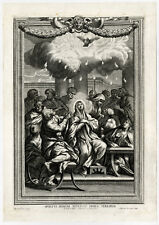Estampa antiga-RELIGIÃO-PENTECOSTES-ESPÍRITO SANTO-Ferri-Vincent-ca. 1690, usado comprar usado  Enviando para Brazil