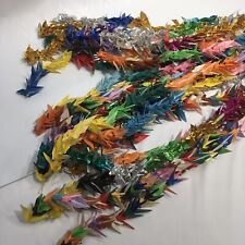 Grúas de papel origami guirnaldas 20 cuerdas serpentinas decoración arco iris 36" de largo segunda mano  Embacar hacia Argentina