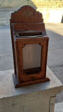 Antique  17.5 Wooden Mailbox Glass Door And Lock And Key. VERY RARE for sale  Shipping to South Africa