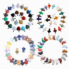 Usado, Berloques de pingente de coração de pedra de cura de cristal natural para fazer joias 30 peças comprar usado  Enviando para Brazil