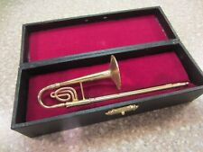 Miniature 6" trombone in cloth covered case Detailed Musical Instrument for sale  Shipping to South Africa