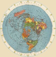 Mapa equidistante azimutal: Terra plana: impressão artística de qualidade de arquivo comprar usado  Enviando para Brazil