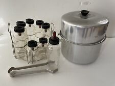 Vtg Aluminum Baby Bottle Sterilizer Pot Rack 8 Evenflo Bottles Nipples Caps Tong for sale  Shipping to South Africa