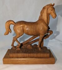 Cavalo de madeira esculpido à mão ANRI Itália com adesivo original 5" de largura x 6,5 polegadas  comprar usado  Enviando para Brazil
