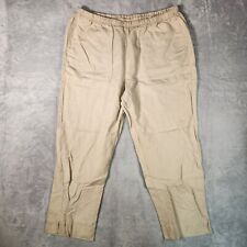 Pantalones LL Bean para mujer XL beige calce clásico lino viaje ligero núcleo de vacaciones segunda mano  Embacar hacia Argentina