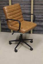 Brown Faux Leather Swivel Adjustable Office Desk Chair with Armrests for sale  Shipping to South Africa