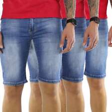 Bermuda Jeans Uomo Strappati Blu Slim Shorts Pantaloncini Denim Pantaloni Corti  usato  Angri