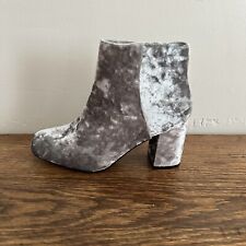 Diba Crushed Velvet Heeled Ankle Boots Metallic Gray Silver Women’s Size 6.5 M for sale  Shipping to South Africa
