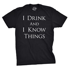 Mens I Drink and I Know Things Funny Vintage Saying Hilarious Novelty T shirt, brukt til salgs  Frakt til Norway