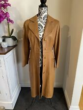 Original Vintage Dreske Somoff Made In England Trench Brown Maxi Leather Coat for sale  Shipping to South Africa