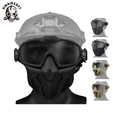 Usado, Máscara facial completa tática com óculos ventiladores airsoft paintball CS máscara capacete externo comprar usado  Enviando para Brazil