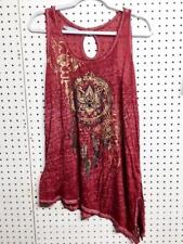 Maurices red dream catcher burnout see through asymmetrical sleeveless top XXL for sale  Shipping to South Africa