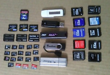 Lot of 41 Micro SD, SD,  Xd, Stick Pro Duo  & Adaptor  Cards Plus Flash Memory, used for sale  Shipping to South Africa