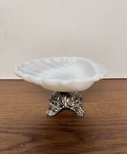 Plato de jabón decorativo de tocador de baño de colección vidrio de leche caracol de metal blanco segunda mano  Embacar hacia Mexico