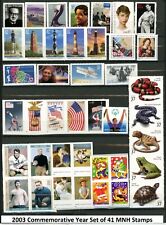Conjunto de 51 selos comemorativos do ano de 2003 dos EUA com marca de charneira inclui folha de filmagem comprar usado  Enviando para Brazil
