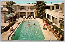 Cartão postal antigo May Dee Apartments Hollywood Boulevard Florida piscina comprar usado  Enviando para Brazil