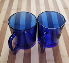 Juego de 2 tazas de zafiro Arcoroc 8 OZ taza de vidrio azul cobalto real Francia vintage segunda mano  Embacar hacia Argentina