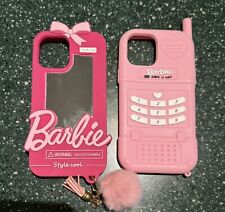 Usado, Lote de 2 fundas de silicona rosa para teléfono Barbie 3D iPhone 12 y 13 Pro Max segunda mano  Embacar hacia Argentina