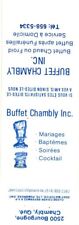 Usado, Buffet Chambly Inc., Buffet Quente ou Frio, Serviço Doméstico Capa Vintage Matchbook comprar usado  Enviando para Brazil