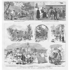 ITALY Scenes at Bussana & Diano Marina after the Earthquake - Antique Print 1887 for sale  Shipping to South Africa