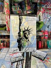 Estátua da Liberdade feita no mapa original do metrô de Nova York feito à mão comprar usado  Enviando para Brazil