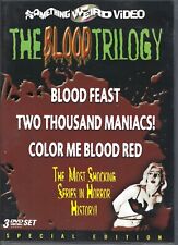 THE BLOOD TRILOGY-BLOOD FEAST-TWO MIL MANIACS-COLOR ME BLOOD RED-H.G. LEWIS comprar usado  Enviando para Brazil