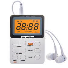 Mini stereo przenośne kieszonkowe cyfrowe radio AM / FM walkman ze słuchawkami na spacer na sprzedaż  Wysyłka do Poland