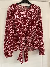 Red ditsy blouse for sale  THIRSK