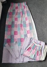 pink check curtains for sale  WIGAN