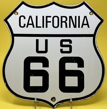 VINTAGE CALIFORNIA US ROUTE 66 PORCELAIN METAL HIGHWAY SIGN GAS OIL ROAD SHIELD, used for sale  Shipping to Canada