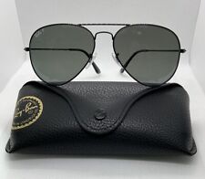 Used, Ray-Ban 58mm Aviator Classic Black Sunglasses - Black Glass Polarized for sale  Shipping to South Africa