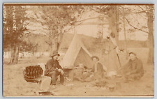 Used, RPPC Postcard~ Three Men Cooking & Camping~ Near Georgetown Bridge~ Anaconda, MT for sale  Shipping to South Africa