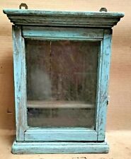 Wood Cabinet Restored Curio Display showcase scraped color solid back shabbychic for sale  Shipping to South Africa