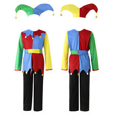 CHICTRY Kids Clown Costume Boys Circus Costume Colorful Fools Costume with Hat for sale  Shipping to South Africa