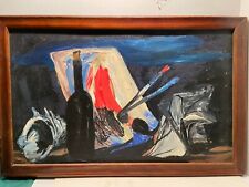 Vintage painting "Still Life with Red Palette" by Valery Bakharev, Russian for sale  Brooklyn