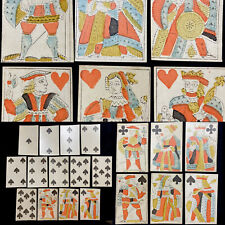 1700’s HIGH GRADE Rare Historic 52/52 Poker Deck Woodblock Antique Playing Cards for sale  Shipping to South Africa