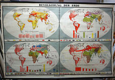Gráfico de pared póster de población de la Tierra mapa mundial desplegable segunda mano  Embacar hacia Argentina