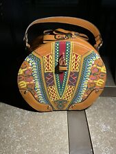 Handbag Beautiful African Print Zipper Bag Or Box Bag Gold Hardwear New for sale  Shipping to South Africa