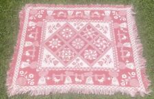 Cobertor afegão branco rosa reversível tecido franja berçário fazenda comprar usado  Enviando para Brazil