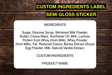 Used, Custom Ingredients Label | Printed Ingredients Labels | Varied Size Labels for sale  Shipping to South Africa