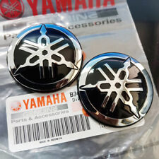 YAMAHA BLACK SILVER STICKER LOGO TUNING FORK DECAL EMBLEM 50 mm 3D for sale  Shipping to South Africa