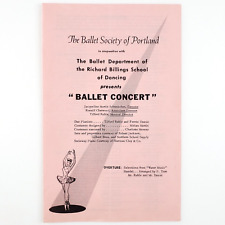Escuela de Danza Richard Billings Richard Billings Programa de la Sociedad de Ballet Portland Oregon B358 segunda mano  Embacar hacia Argentina