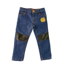 Calça jeans Apple Bottom feminina criança 3T dourada couro maçã joelho remendo costas Poc comprar usado  Enviando para Brazil