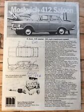 Moskvich 412 saloon for sale  COLCHESTER
